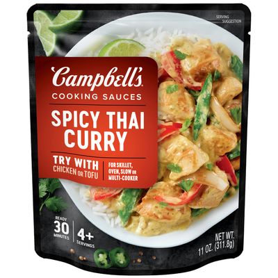 Campbell&#39;s Cooking Sauces, Spicy Thai Curry, 11 Oz Pouch