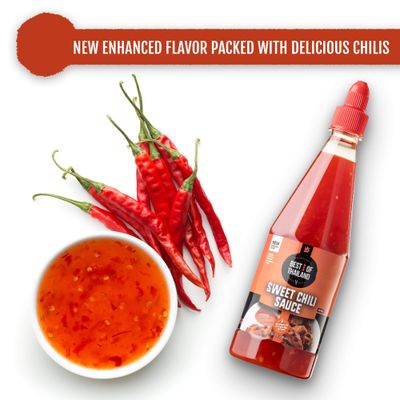 Best of Thailand Sweet Chili Sauce 2 Bottles of 23.65oz Real Authentic Asian-Brewed Thai Marinade, Dipping Sauce & Glaze for Spring Rolls & Chicken Wings No MSG Kosher for Passover
