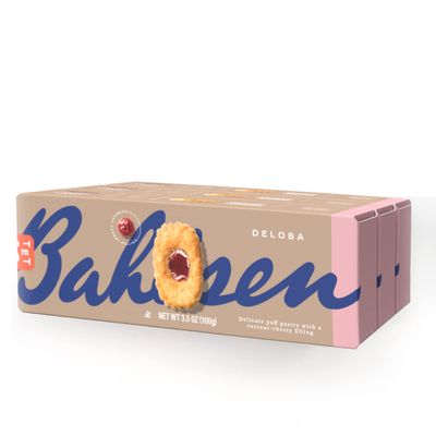 Bahlsen Deloba Red Currant Cookies 3 boxes - Sweet &amp; delicate, buttery puff pastry biscuits with light crispy layers and red currant filling - 3.5 oz boxes