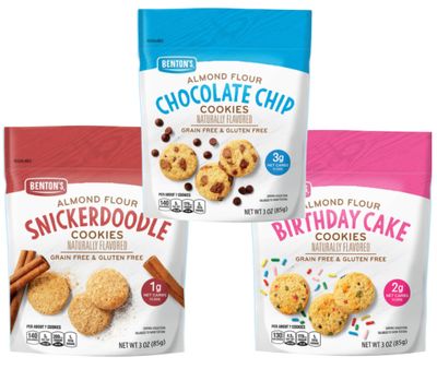 3 Pack - Almond Flour Grain &amp; Gluten Free Cookies - 3 Flavor Bundle - 1 each: Chocolate Chip &amp; Birthday Cake, Snicker Doodle 3 oz Each