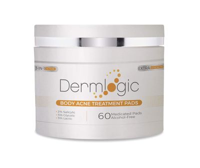 Dermlogic Acne Treatment Pads-Contains Glycolic, Lactic, Salicylic Acid. Eliminates Oily Skin, Clogged Pores &amp; Cystic Breakouts. Removes Dark Spots, Whitehead &amp; Blackhead Pimples for Face &amp; Body.