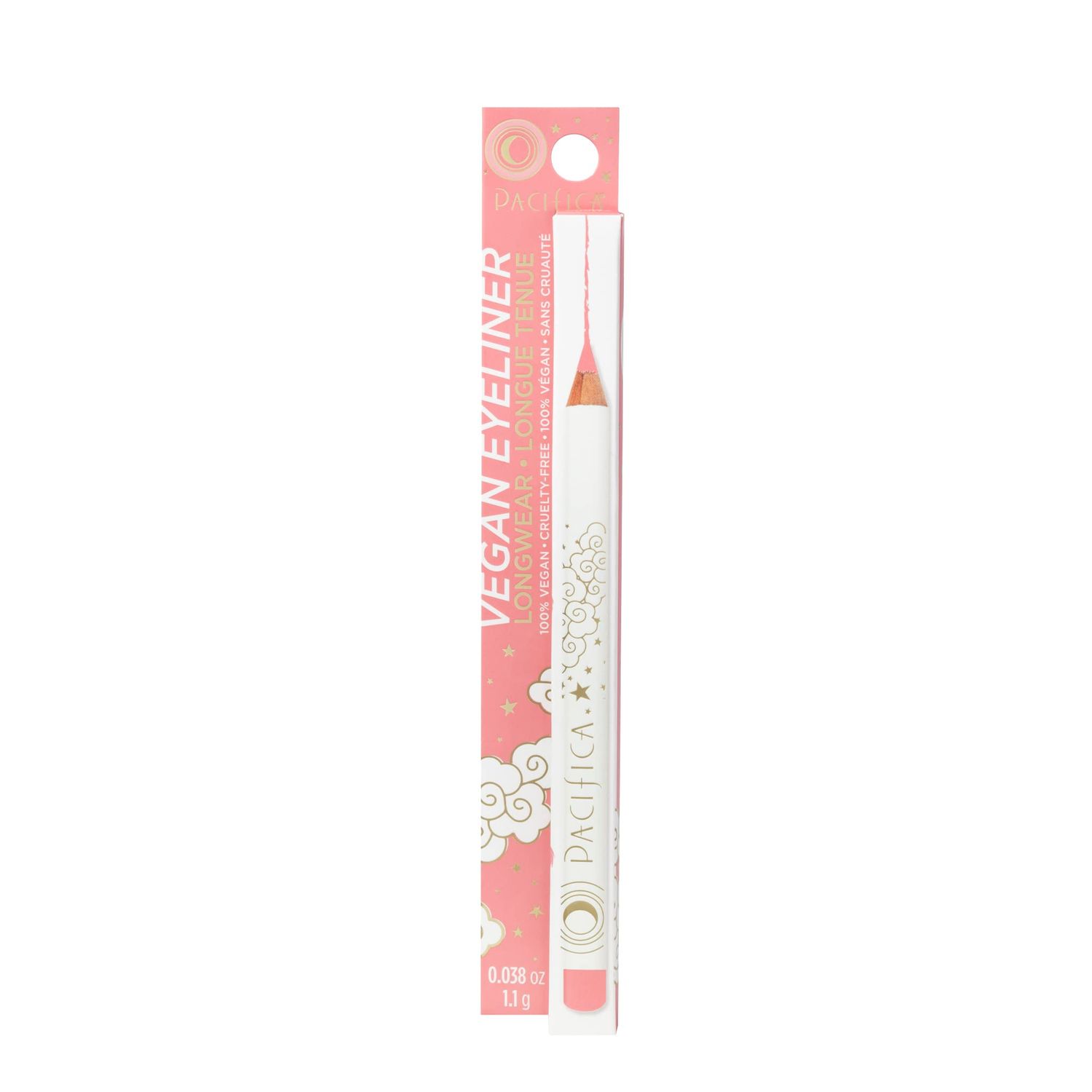 Pacifica Waterproof Eyeliner Pencil - Pastel Rose Pink Liner Longwear, Smudge-Proof, Eye Liner Eye Makeup Vegan &amp; Cruelty-Free Ophthalmologist Tested