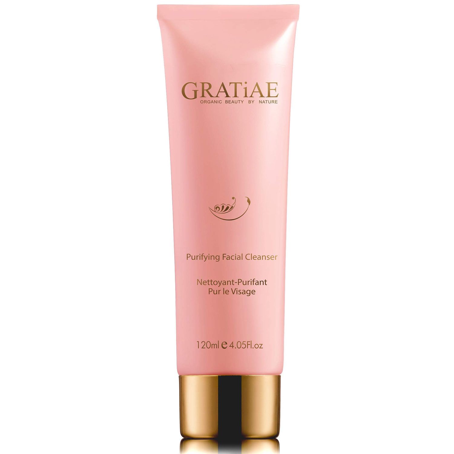Gratiae Organics Purifying Exfoliating Facial Cleanser, exfoliating face scrub &amp; face wash with witch hazel, jojoba oil, hydrating, non-drying skin care, 4.05Fl