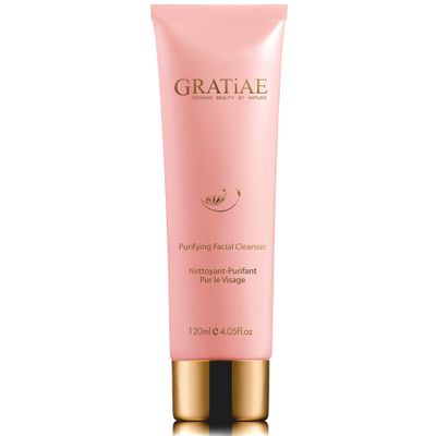 Gratiae Organics Purifying Exfoliating Facial Cleanser, exfoliating face scrub &amp; face wash with witch hazel, jojoba oil, hydrating, non-drying skin care, 4.05Fl