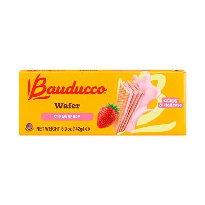 Bauducco Strawberry Wafers - Crispy Wafer Cookies With 3 Delicious, Indulgent, Decadent Layers of Strawberry Flavored Cream - Delicious Sweet Snack or Desert - 5.0 oz Pack of 1