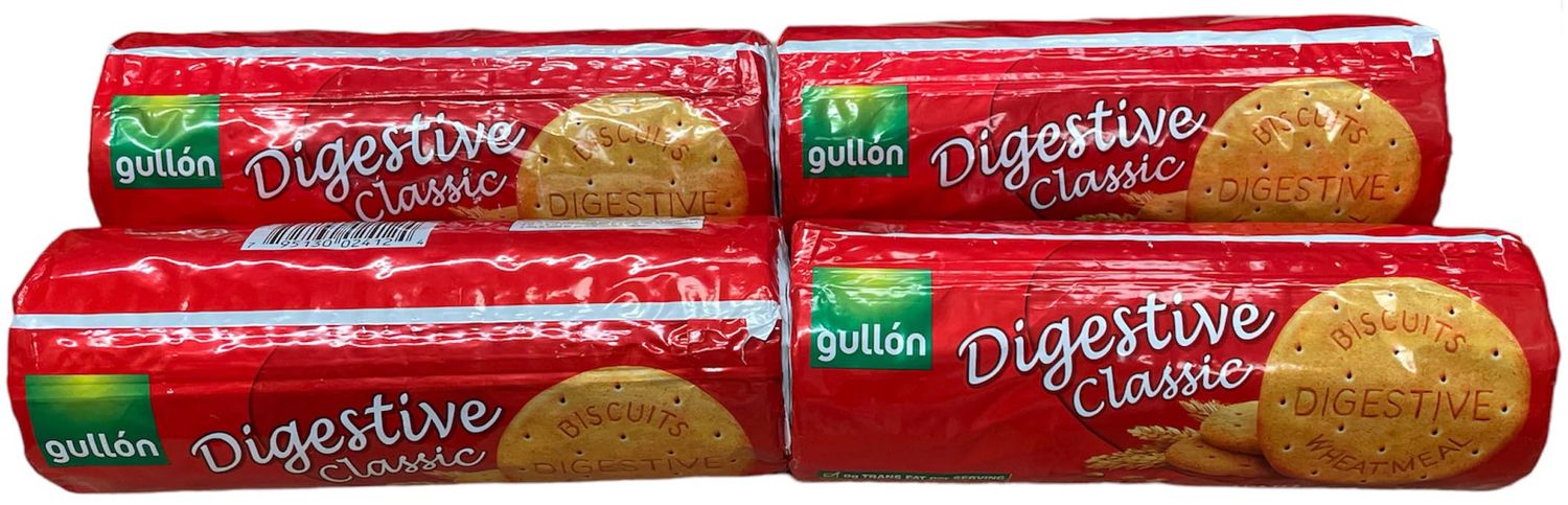 Gullon Digestive Biscuits Classic Cookies - No Cholesterol, 0 trans fat - 14.1 Ounce - Pack of 4