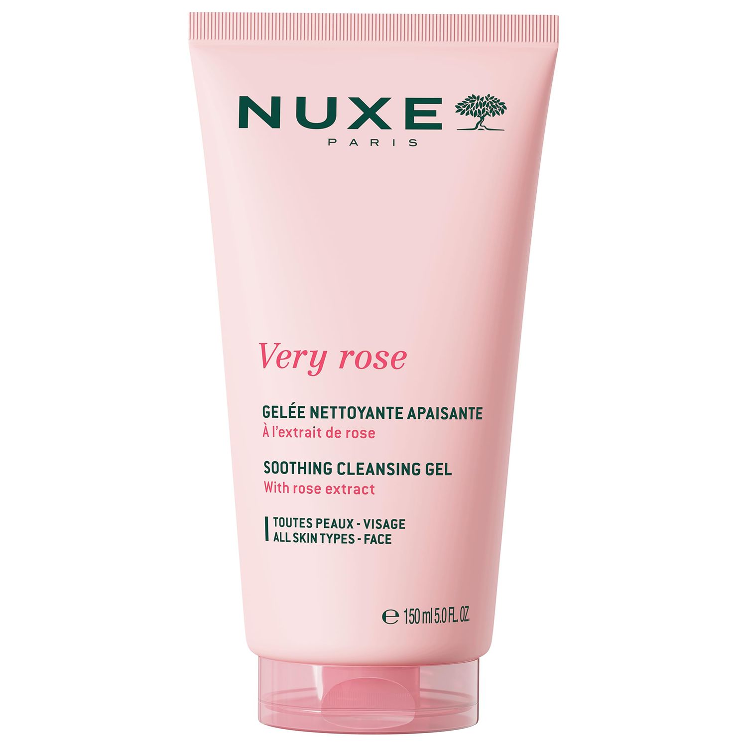 NUXE Very Rose Soothing Cleansing Gel. Melting Facial Cleanser with Micellar Water for Fresh, Smooth Skin, 5 Fl Oz