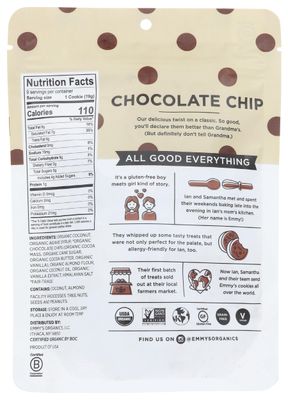 Emmy's Organics Organic Chocolate Chip Coconut Cookies, 6 oz