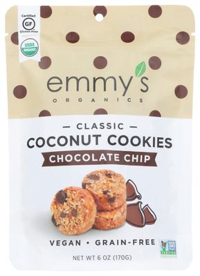 Emmy&#39;s Organics Organic Chocolate Chip Coconut Cookies, 6 oz