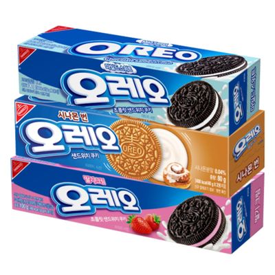 Cookies Snack Sandwich Crackers - Korean OREO Limited Edition 3 Pack Assortment Variety Flavor Pack Chocolate Vanilla Wafer Stick Thin Choco Mousse Cream Biscuits Dessert By Unhas Asian Snack Box
