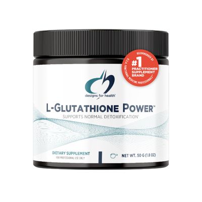 Designs for Health L-Glutathione Power 1000mg - Reduced L-Glutathione Powder Supplement to Support Normal Detoxification - Immune Antioxidant Support - Easy Mix-in Drink Powder 50 Servings 50g