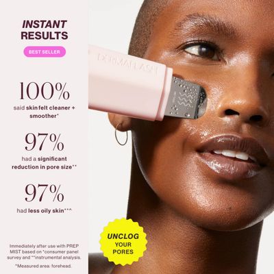 DERMAFLASH DERMAPORE Skin Care Device, Ultrasonic 2-in-1 Pore Extractor and Skincare Infuser, Blush