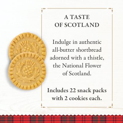 Walker's Shortbread Rounds, All-Butter Shortbread Cookies, Snack Pack, 1.2 Oz Pack of 22