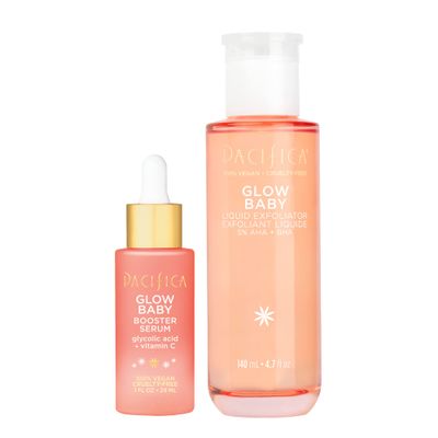 Pacifica Glow Baby Liquid Exfoliant - 5 AHA, BHA, Vitamin C Booster Serum for Glowing, Fresh Skin