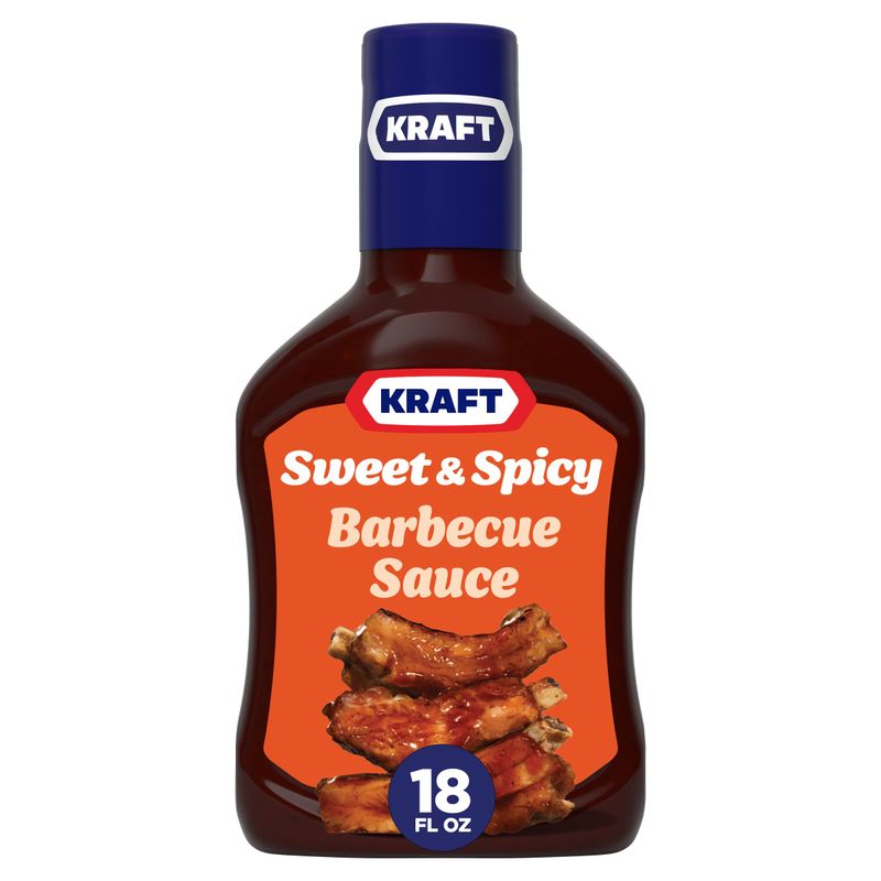 Kraft Sweet &amp; Spicy Slow-Simmered BBQ Barbecue Sauce 18 oz Bottle