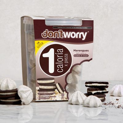 Don't Worry Meringue Cookies Keto Friendly Cookies and Cream 2 Pack Only 1 Calorie per piece! Healthy Candy, Gluten Free Snacks, Low Carb, Low Sugar, Low Calories