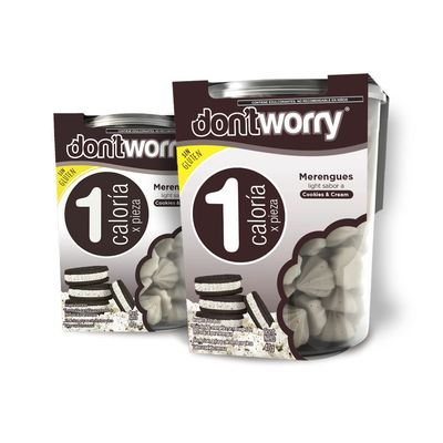 Don&#39;t Worry Meringue Cookies Keto Friendly Cookies and Cream 2 Pack Only 1 Calorie per piece! Healthy Candy, Gluten Free Snacks, Low Carb, Low Sugar, Low Calories