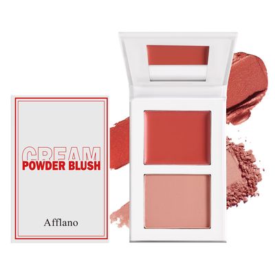 Blush For Cheeks - Cream and Powder in One Blushes Makeup Travel Size, Natural Nude Face Blusher Makeup, High Pigmented Long Lasting Face Blusher for Fair, Mature Skin 1