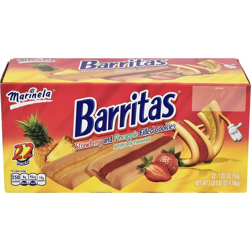 Marinela, Barritas, Pineapple And Strawberry Cookies, 44 Count, 82.28 Ounce
