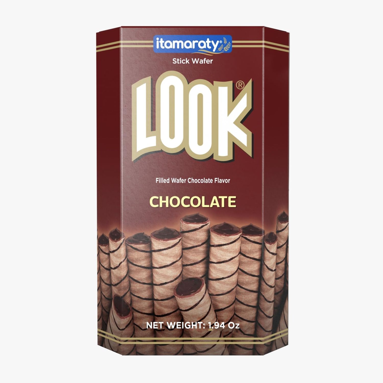 LOOK Rolled Wafers - Chocolate - Rolled Wafer Sticks, Creme Filled Wafers, Rolled Cookies for Coffee, Tea, Ice Cream, Snacks, Parties, Gifts, and More - 1.94oz - 20-Count