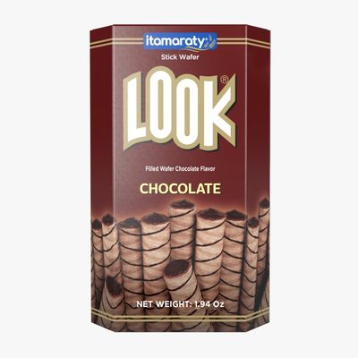 LOOK Rolled Wafers - Chocolate - Rolled Wafer Sticks, Creme Filled Wafers, Rolled Cookies for Coffee, Tea, Ice Cream, Snacks, Parties, Gifts, and More - 1.94oz - 20-Count