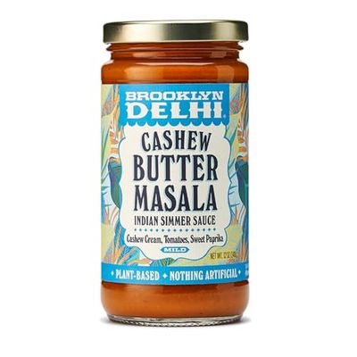Brooklyn Delhi - Vegan Butter Chicken - Indian Simmer Sauce with Cashew Cream Tomatoes, Sweet Paprika - Mild Enough for a Kid, Flavorful for a Foodie - Vegan, Nothing Artificial - 12oz