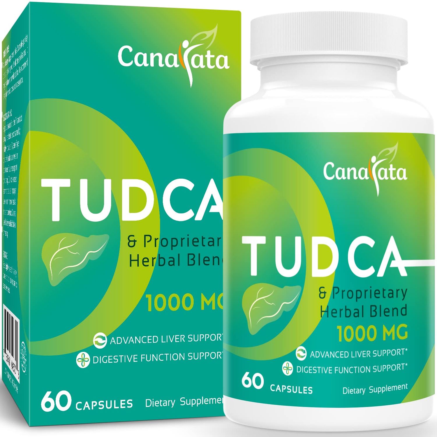 TUDCA Liver Support Supplements 1000mg - 60 Vegan Capsules,TUDCA Bile Salts with Milk Thistle Herbal Blend Formula for Liver Cleanse Detox &amp; Repair