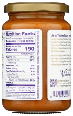 WATCHAREES SAUCE THAI PEANUT 12.8 OZ
