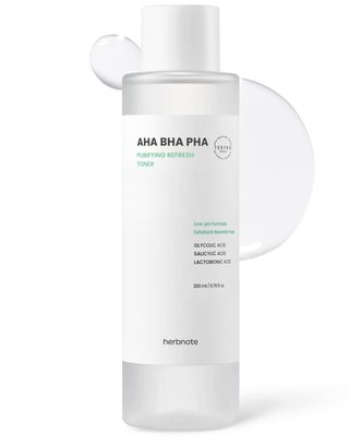 HERBNOTE AHA BHA PHA Purifying Refresh Toner - Skin Trouble Eraser, Immediate Exfoliation &amp; Sebum Removal - Contains Niacinamide for Breakouts - Removes Blocked Sebum &amp; Dead Skin Cells, 6.76 f l. oz