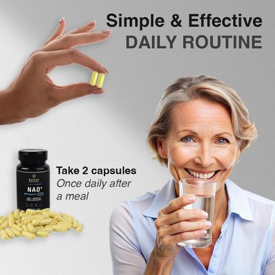 NAD Supplement for Anti Aging &amp; Cell Regeneration NMN Supplement Alternative - NAD with Resveratrol &amp; Quercetin Boosts Mitochondrial Health, Mental Clarity &amp; Vitality 60 Count for Women &amp; Men