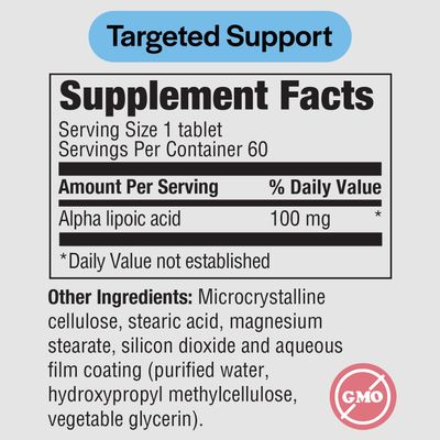 PureFormulas Alpha Lipoic Acid 100 mg ALA Supplement for Liver Support, Antioxidants, Nerve, &amp; Cardiovascular Health Acido Alfa Lipoico 100mg Neuropathy Supplement Non-GMO 60 Tablets