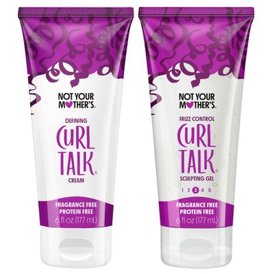 Not Your Mother&#39;s Fragrance-Free Curl Talk Sculpting Gel &amp; Defining Cream 2-Pack - 6 fl oz - Protein-Free Hair Products for Sensitive Curls