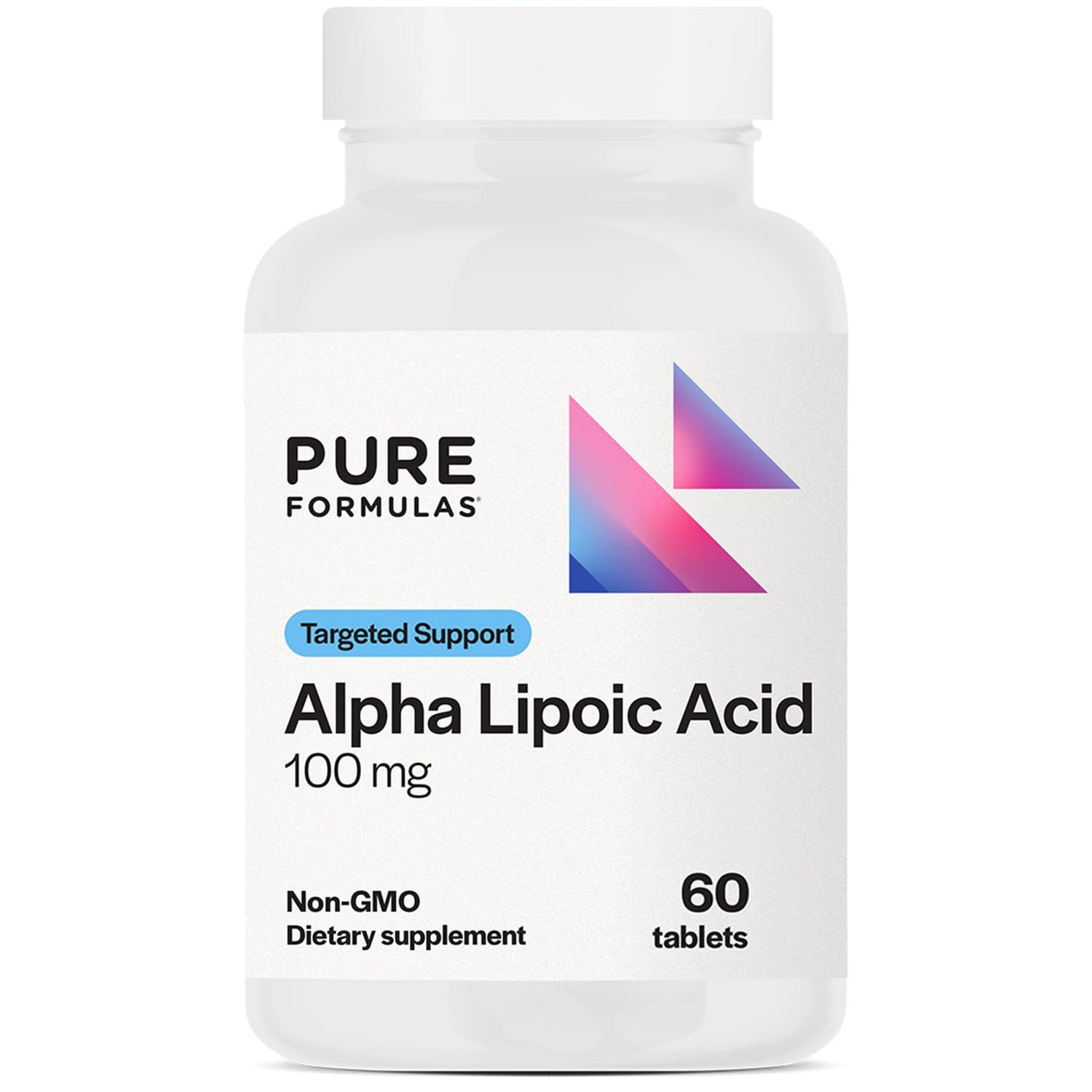PureFormulas Alpha Lipoic Acid 100 mg ALA Supplement for Liver Support, Antioxidants, Nerve, &amp; Cardiovascular Health Acido Alfa Lipoico 100mg Neuropathy Supplement Non-GMO 60 Tablets