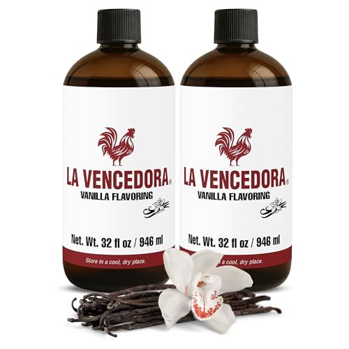 La Vencedora Mexican Vanilla Natural Flavor - 32oz - Pack of 2 - Vegan, Glutten Free, Natural Process, Contains Vanilla Extract