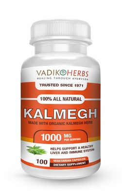 Vadik Herbs Certified Organic Kalmegh Andrographis paniculata Powder Support Immune and Liver Health 100 Vegicaps