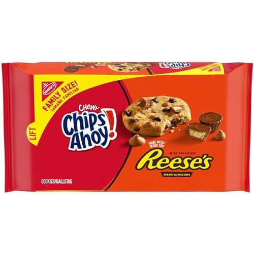 CHIPS AHOY! Chewy Chocolate Chip Cookies with Reese&#39;s Peanut Butter Cups, Family Size, 14.25 oz