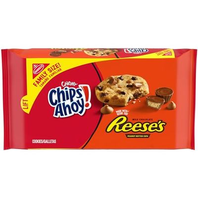 CHIPS AHOY! Chewy Chocolate Chip Cookies with Reese&#39;s Peanut Butter Cups, Family Size, 14.25 oz