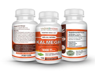 Vadik Herbs Certified Organic Kalmegh Andrographis paniculata Powder Support Immune and Liver Health 100 Vegicaps