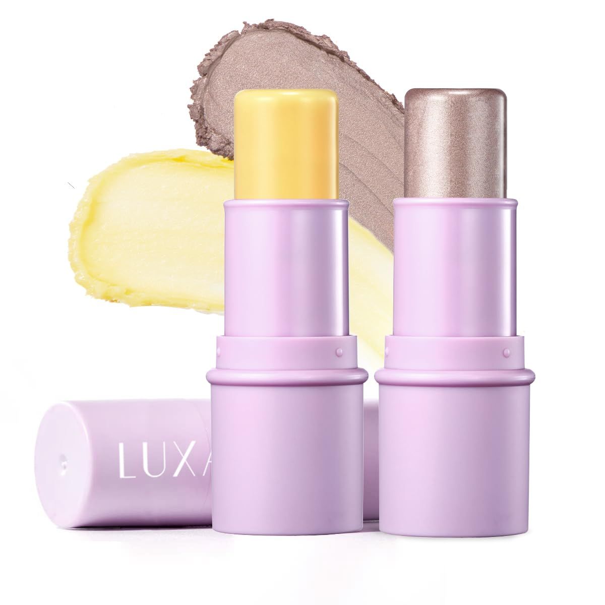 LUXAZA 2Pcs Highlighter Moisturizer Makeup Sticks, Iluminator Face Stick