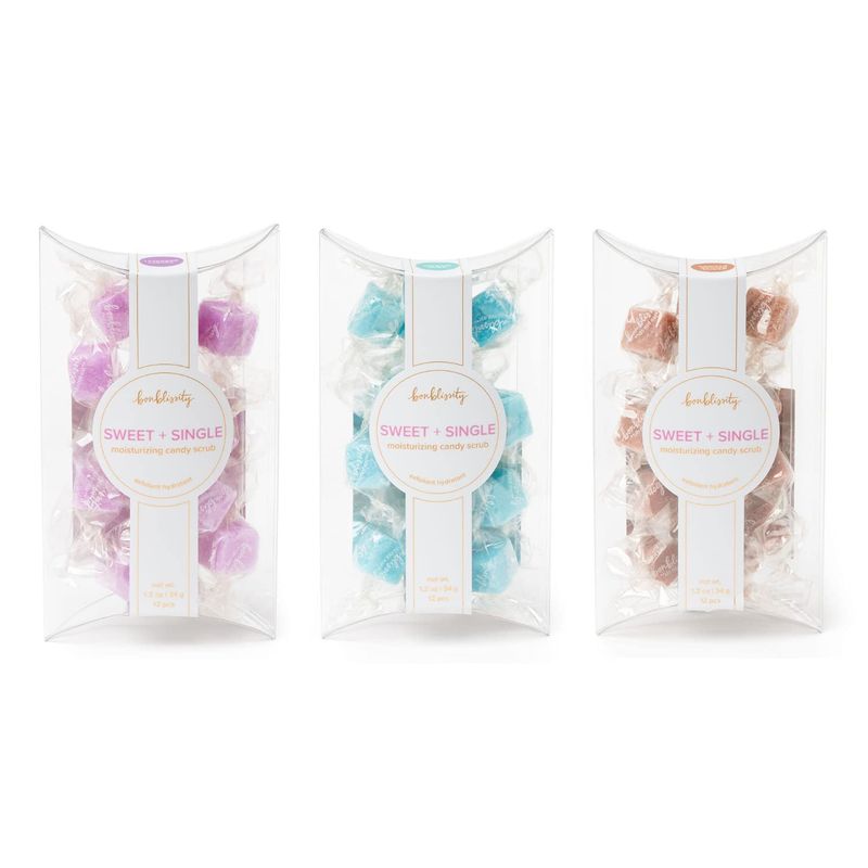 Bonblissity Sugar Scrub Candy 36pcs, For Exfoliating Hands, Feet Turns into Lotions l Lavender Luxury, Ocean Mist, Vanilla Brown Sugar