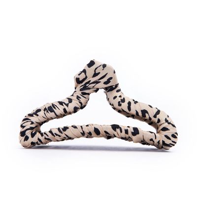 Kitsch Fabric-Wrapped Claw Clip, Medium Open Shape Hair Clips for Women, Medium Hair Claw Clips &amp; Jaw Clips, Claw Clips for Thick Hair, Claw Hair Clips for Girls 1pc, Leopard