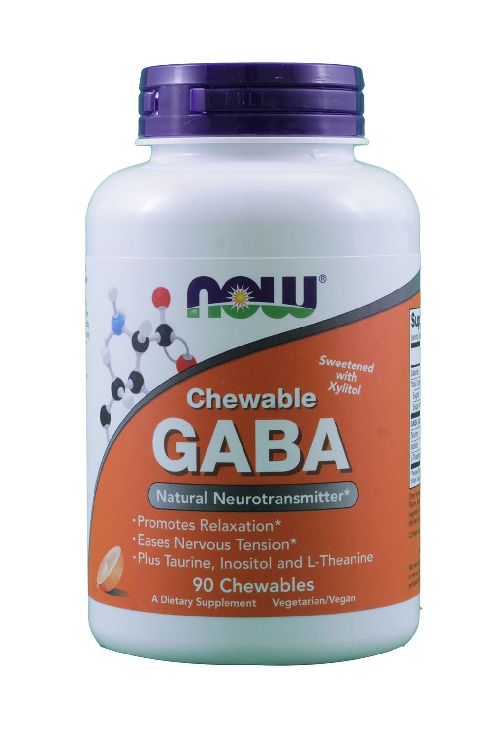 GABA 250mg Orange Flavor 90 Chewable Tablets Pack of 2