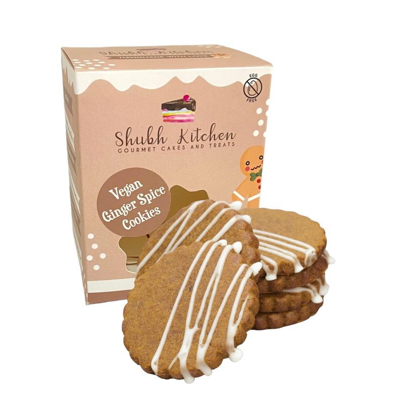 Shubh Kitchen Vegan Ginger Spice Cookies, Ginger Special, Gourmet Cookies, Vegan, Allergy Friendly Snack, 5.5 oz. 100 Eggfree, Vegan and Vegetarian