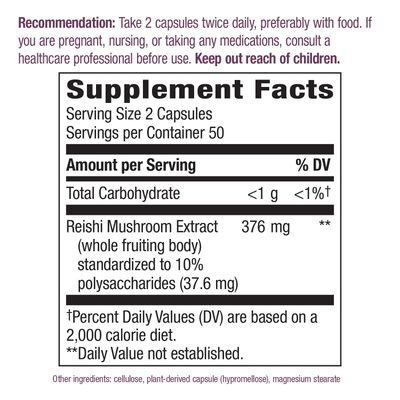 Natures Way Reishi Mushroom Supports Immune Function Non-GMO Project Verified Adaptogenic 100 Capsules