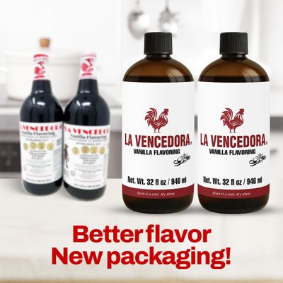 La Vencedora Mexican Vanilla Natural Flavor - 32oz - Pack of 2 - Vegan, Glutten Free, Natural Process, Contains Vanilla Extract