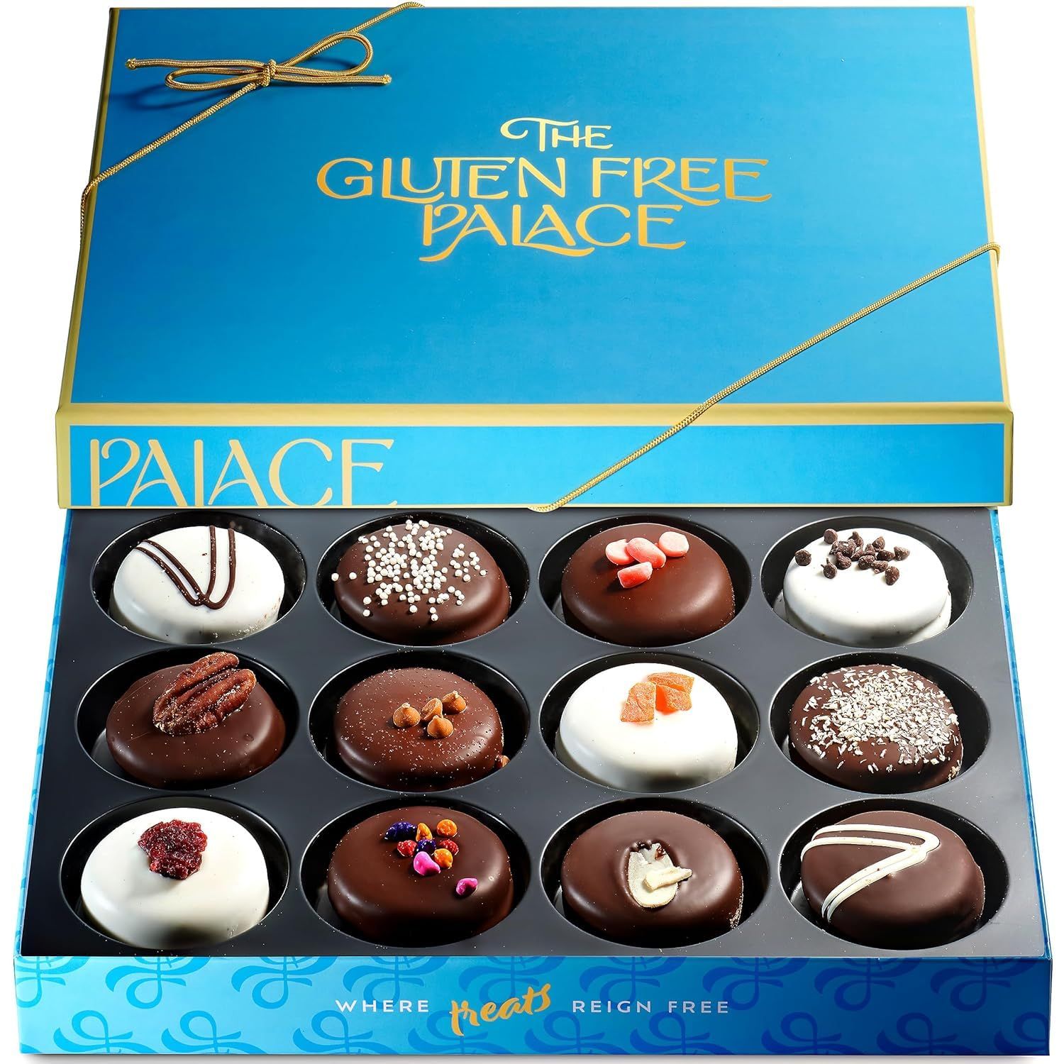 Gluten Free Palace Cookies Gift Basket - Gluten Free Mothers Day Cookie - Fathers Day Treats - Adults, Women, Birthday, Thank You, Sympathy, Get Well 12 Count