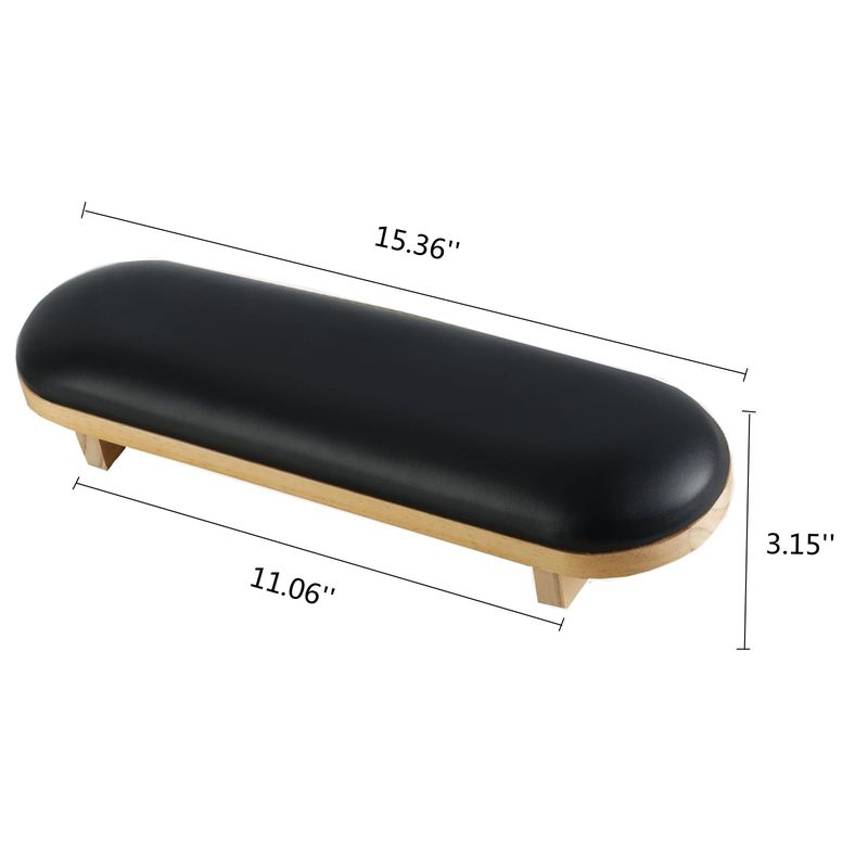 TANG SONG 1 Pcs Sponge Manicure Hand Rest Pillow Wooden Nail Stand Hand Holder Nail Table Manicure Armrest Cushion Black