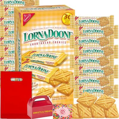 Shortbread Cookies Lorna Doone Individually Wrapped Buttery Flavor Snack Breakfast Tea Coffee Treat School Office Party Gift Basket Plus Muchai Treat Bag &amp; Box