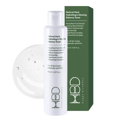 HBD Hydrating &amp; Brightening Face Toner with Niacinamide - Korean Glow-Boosting &amp; Refreshing Essence - Lightweight, Non-Irritating, Alcohol-Free, 5.07 Fl Oz