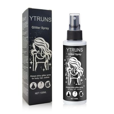 YTRUNS Long-Lasting Silver Glitter Spray for Hair, Body &amp; Clothes Multi-Use Shimmer Hairspray &amp; Body Sparkle Festival Rave, Stage Performance &amp; Prom Accessories